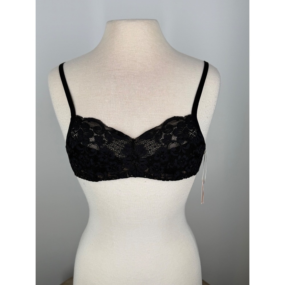Free People HAH Hook Up Bra Black Lace Wireless 28-36A NEW